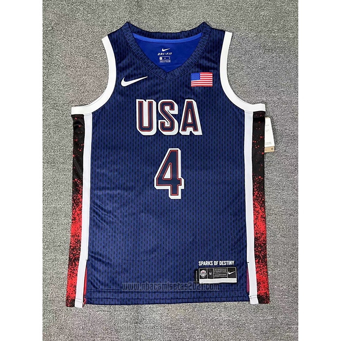 Camiseta USA 2024 Stephen Curry #4 Azul